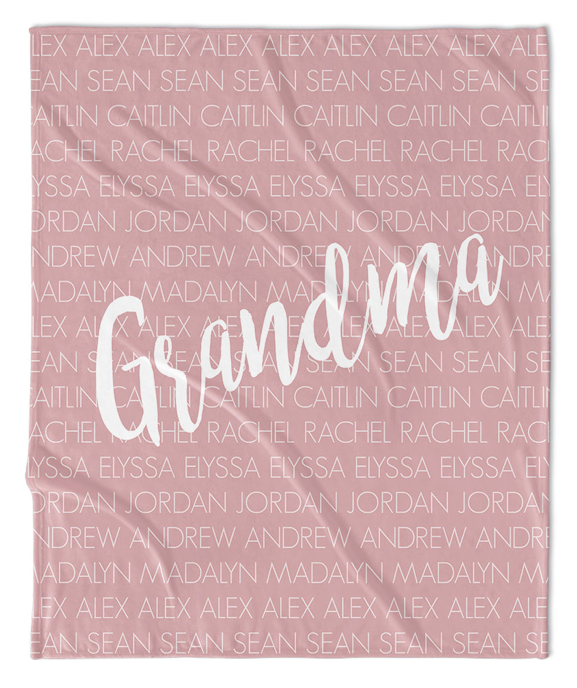 FAMILY NAMES PERSONALIZED THROW BLANKET