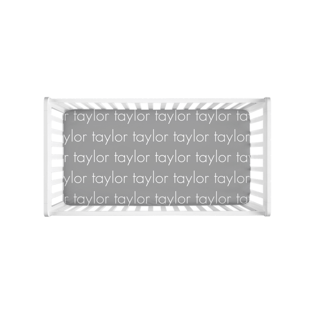 PERSONALIZED MODERN REPEAT CRIB SHEET - LIGHT