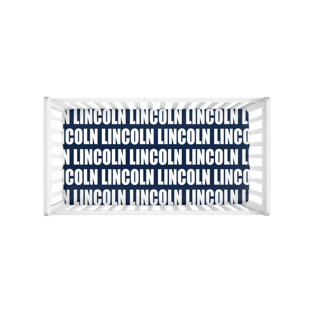 PERSONALIZED MODERN REPEAT CRIB SHEET - BOLD