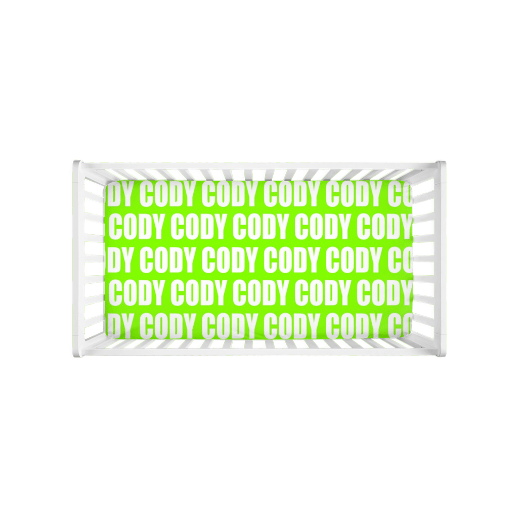 PERSONALIZED MODERN REPEAT CRIB SHEET - BOLD