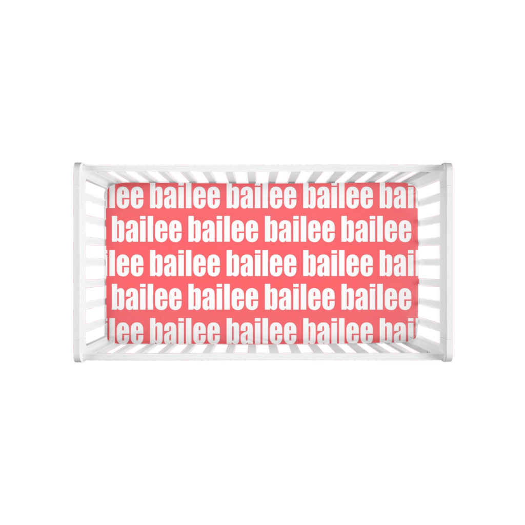 PERSONALIZED MODERN REPEAT CRIB SHEET - BOLD