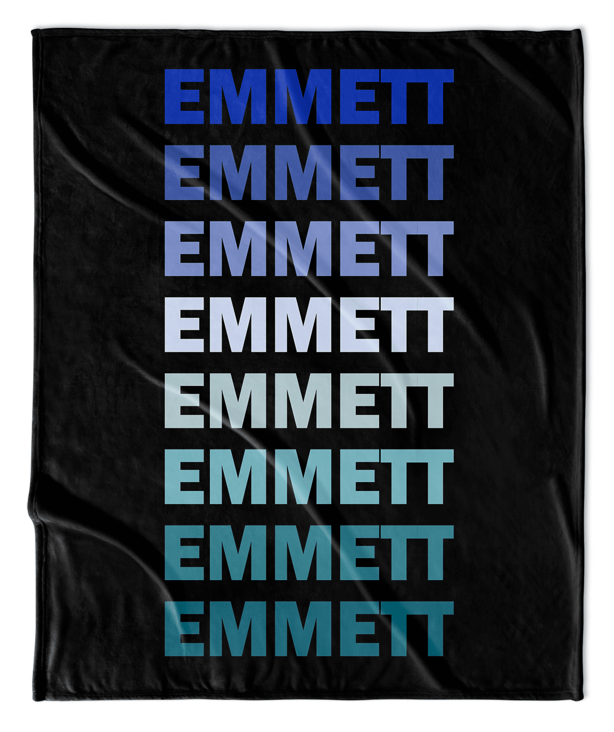 LIST NAME PERSONALIZED BLANKET- 2 TONE BLUE/TEAL