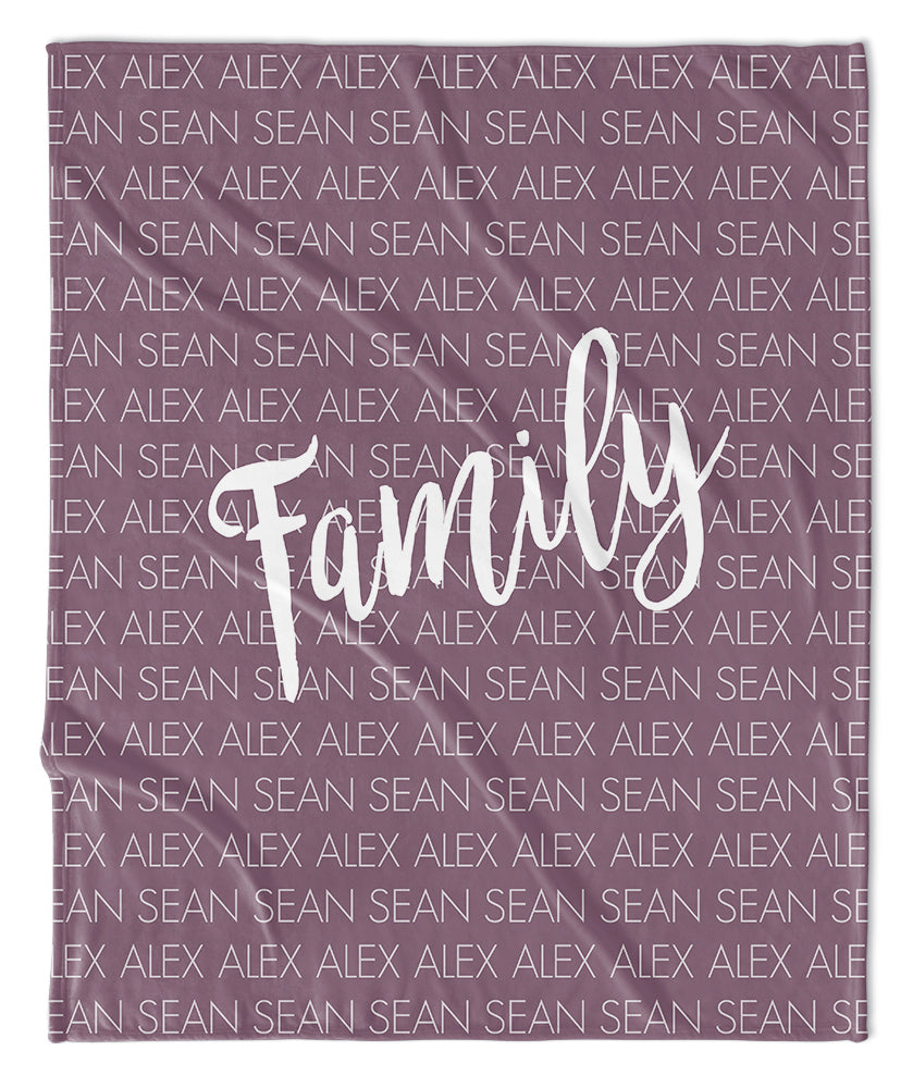MOM + KIDS PERSONALIZED THROW BLANKET