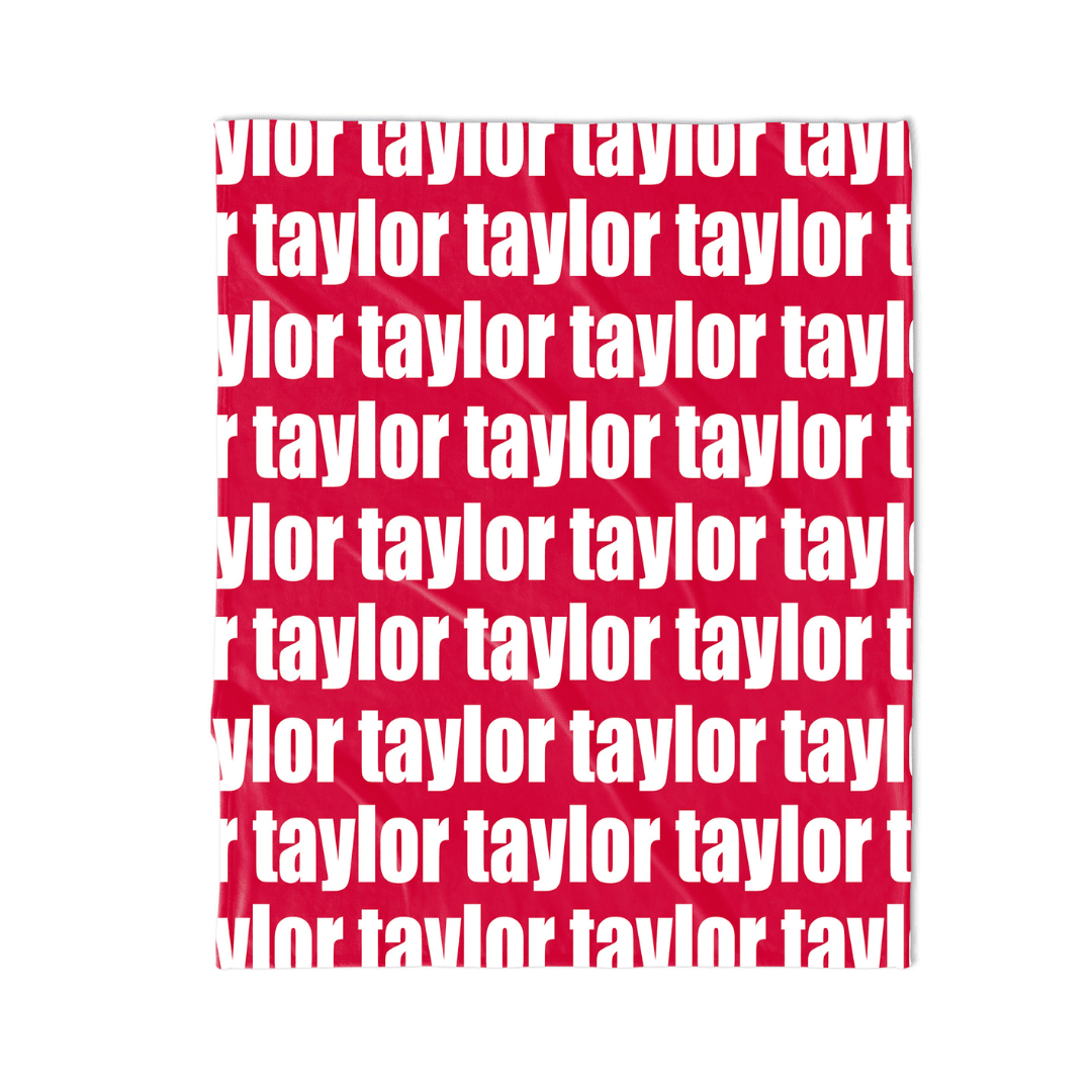 PERSONALIZED NAME BLANKET - BOLD FONT - RED
