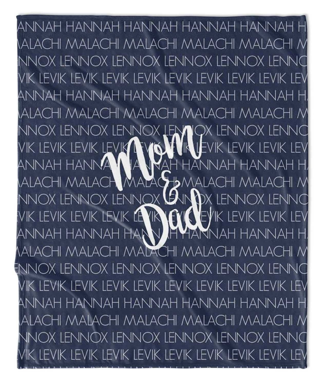 GRANDPARENT DUO + GRANDKIDS FAMILY THROW BLANKET