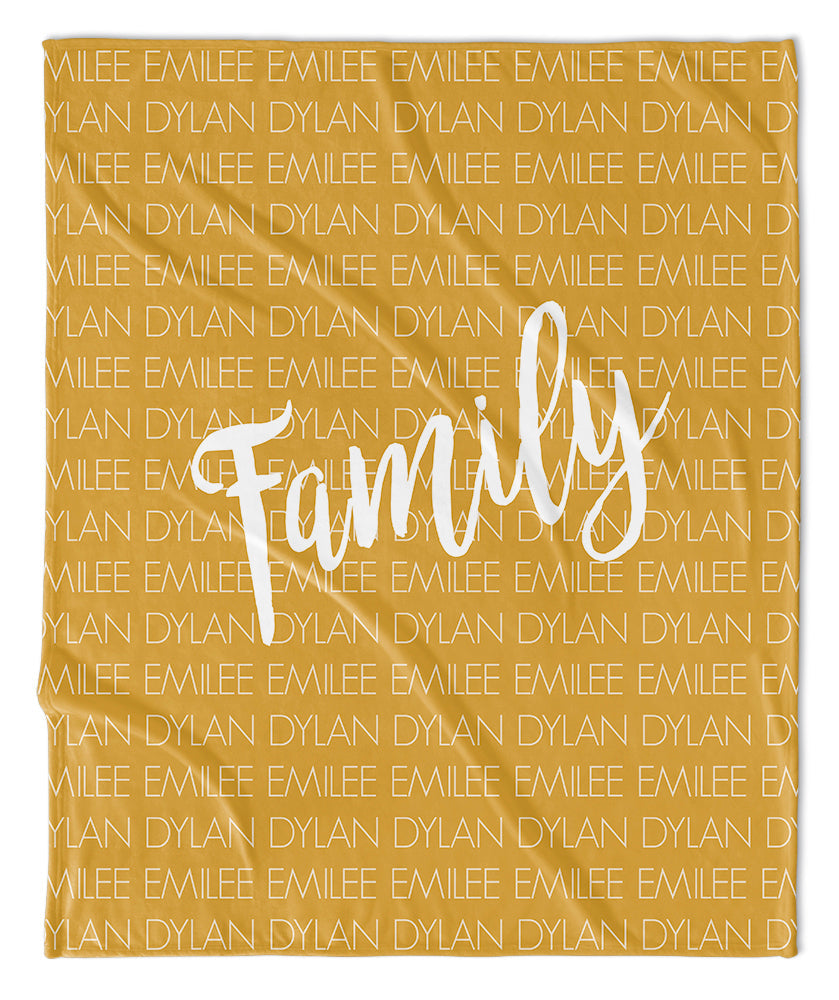 FAMILY NAMES PERSONALIZED THROW BLANKET
