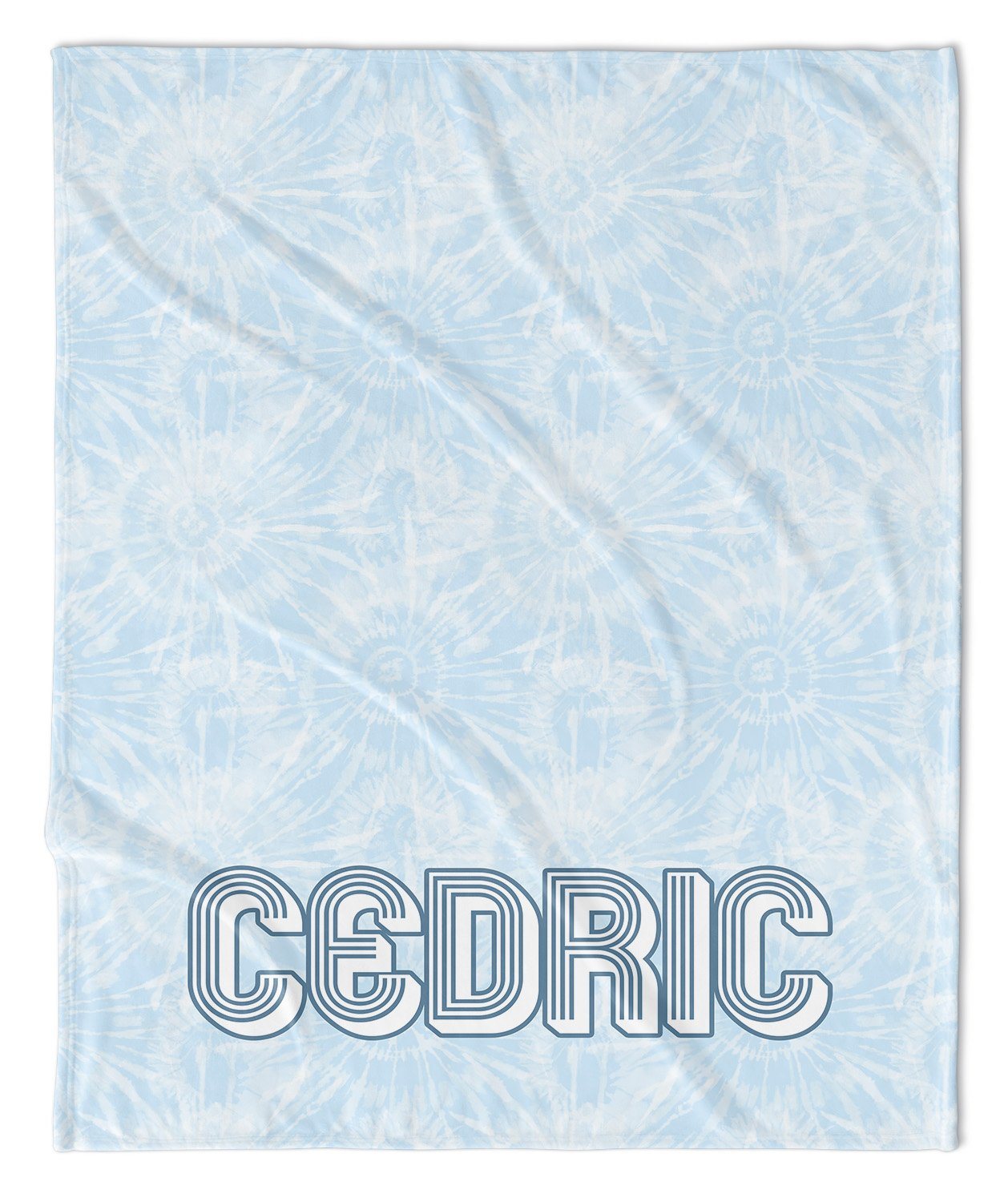 RETRO SPLATTER TIE DYE MODERN PERSONALIZED BLANKET - BLUE