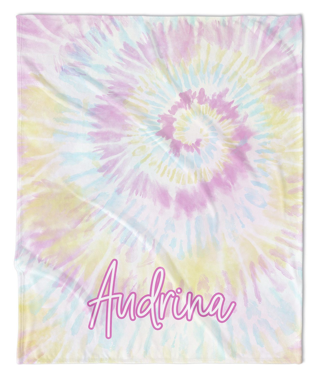 PASTEL TIE DYE SWIRL MODERN PERSONALIZED NAME BLANKET