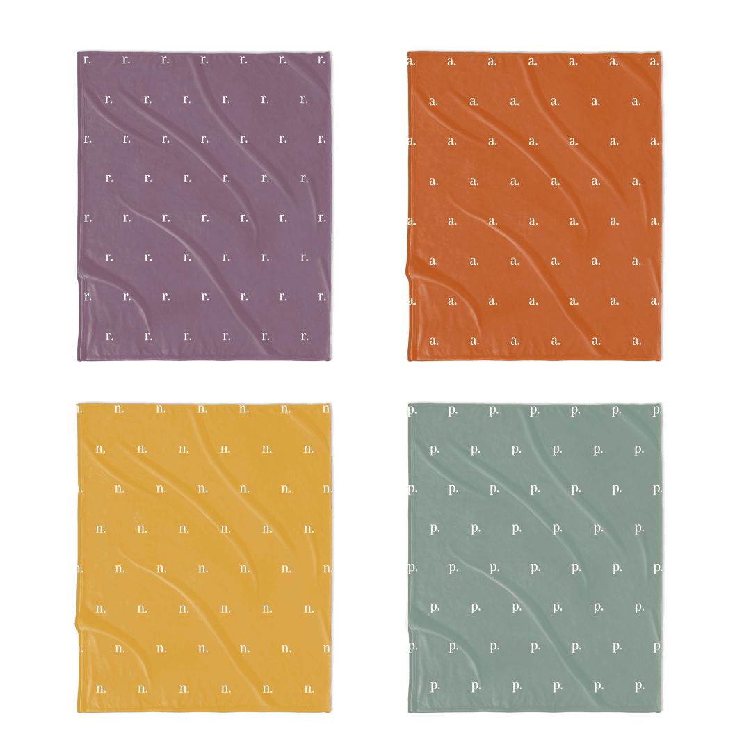 H3 X HB Simple Initial Monogram Blanket