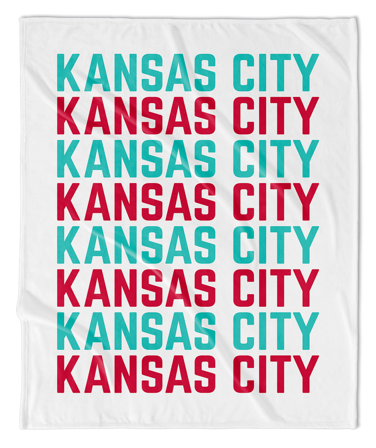 Teal & Red Kansas City Vertical Repeat Blanket