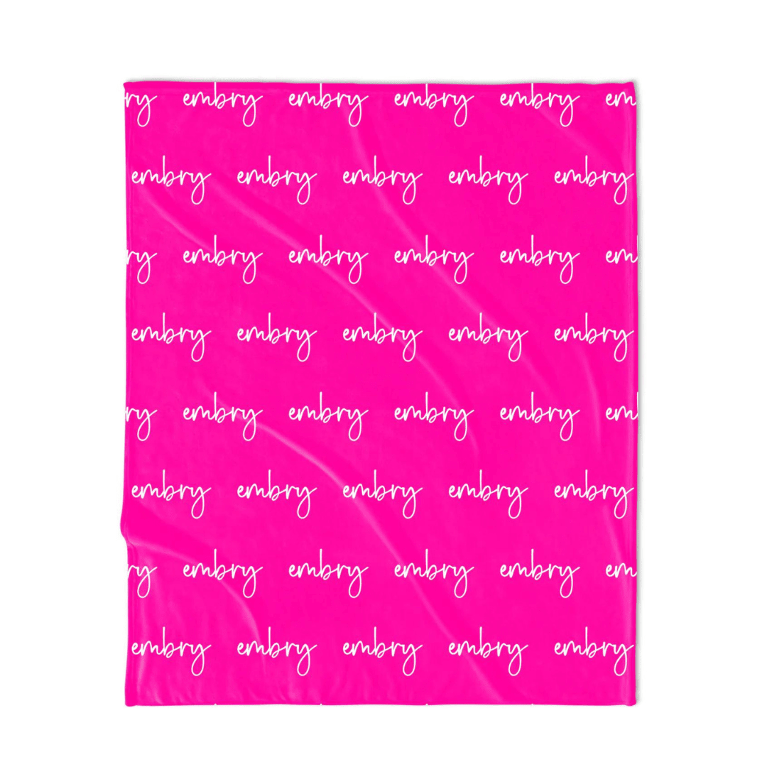 PERSONALIZED NAME BLANKET - SCRIPT - PINK