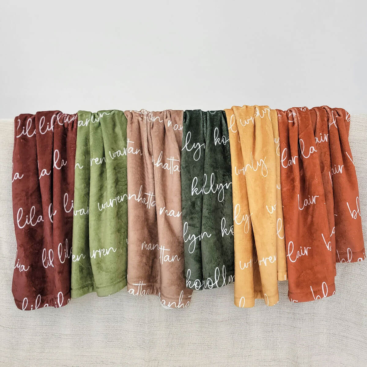 PERSONALIZED NAME BLANKET - SCRIPT (BOHO COLOR OPTIONS)