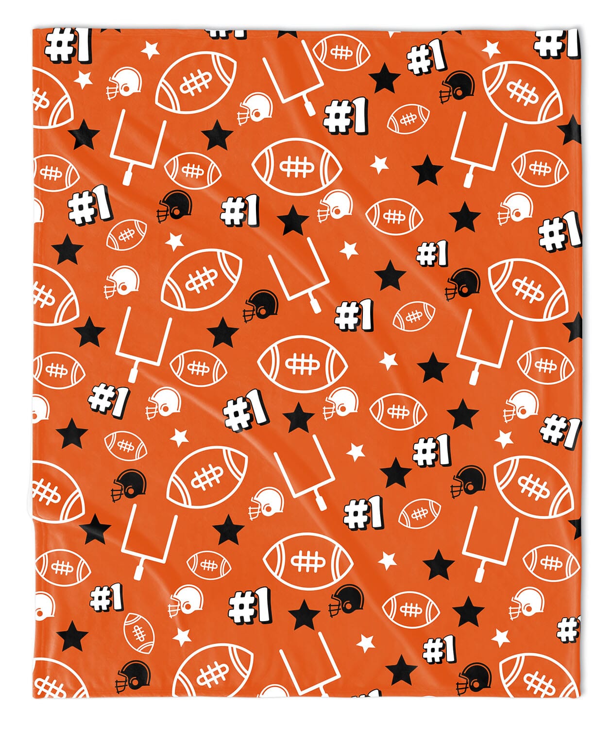 ORANGE TOUCHDOWN FOOTBALL BLANKET