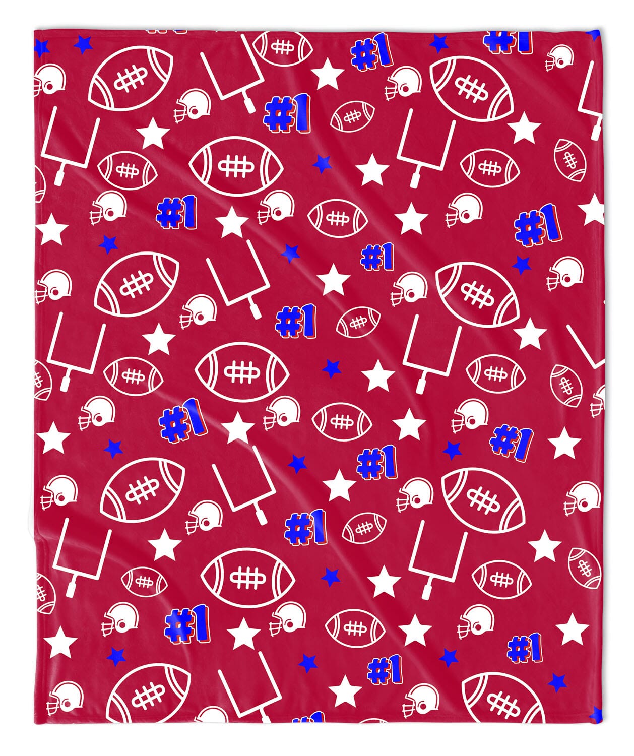 RED & BLUE TOUCHDOWN FOOTBALL BLANKET