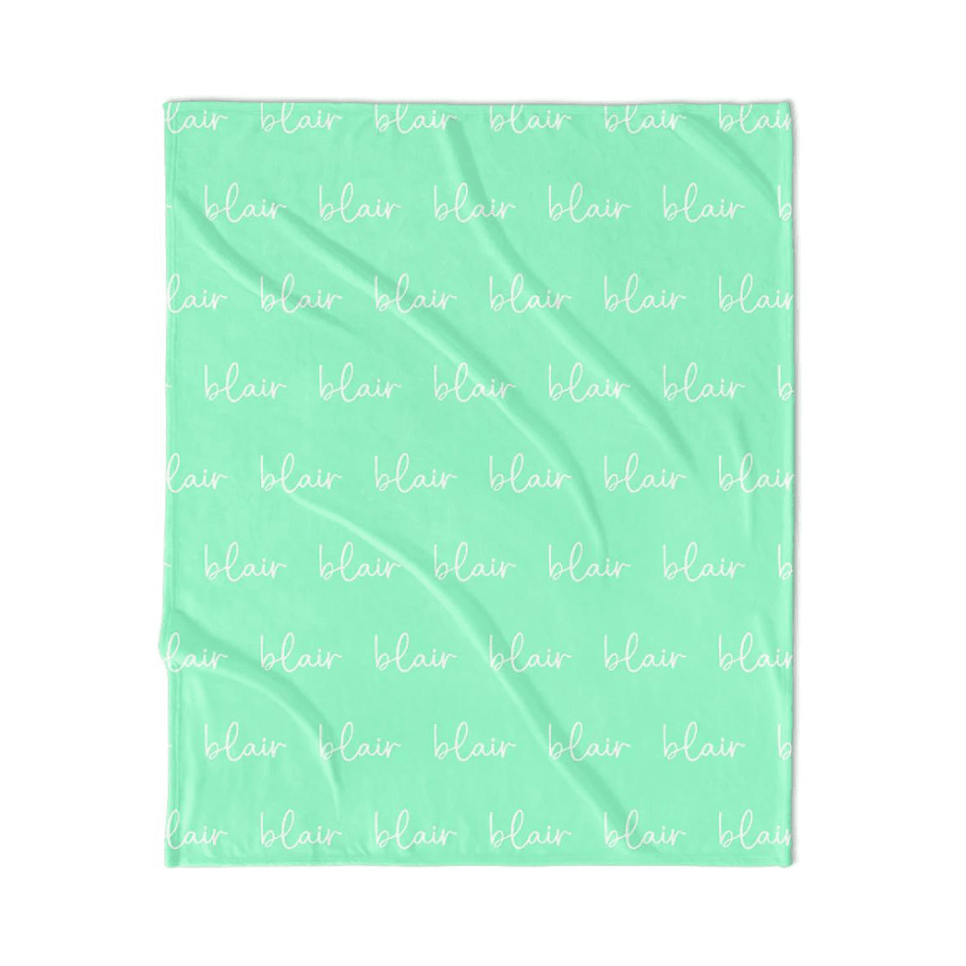 PERSONALIZED NAME BLANKET - SCRIPT - MINT
