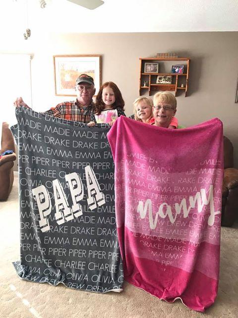 GRANDPA / DAD + GRANDKIDS THROW BLANKET