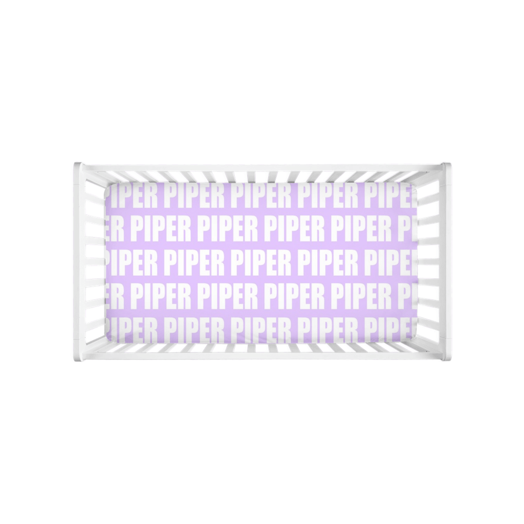 PERSONALIZED MODERN REPEAT CRIB SHEET - BOLD