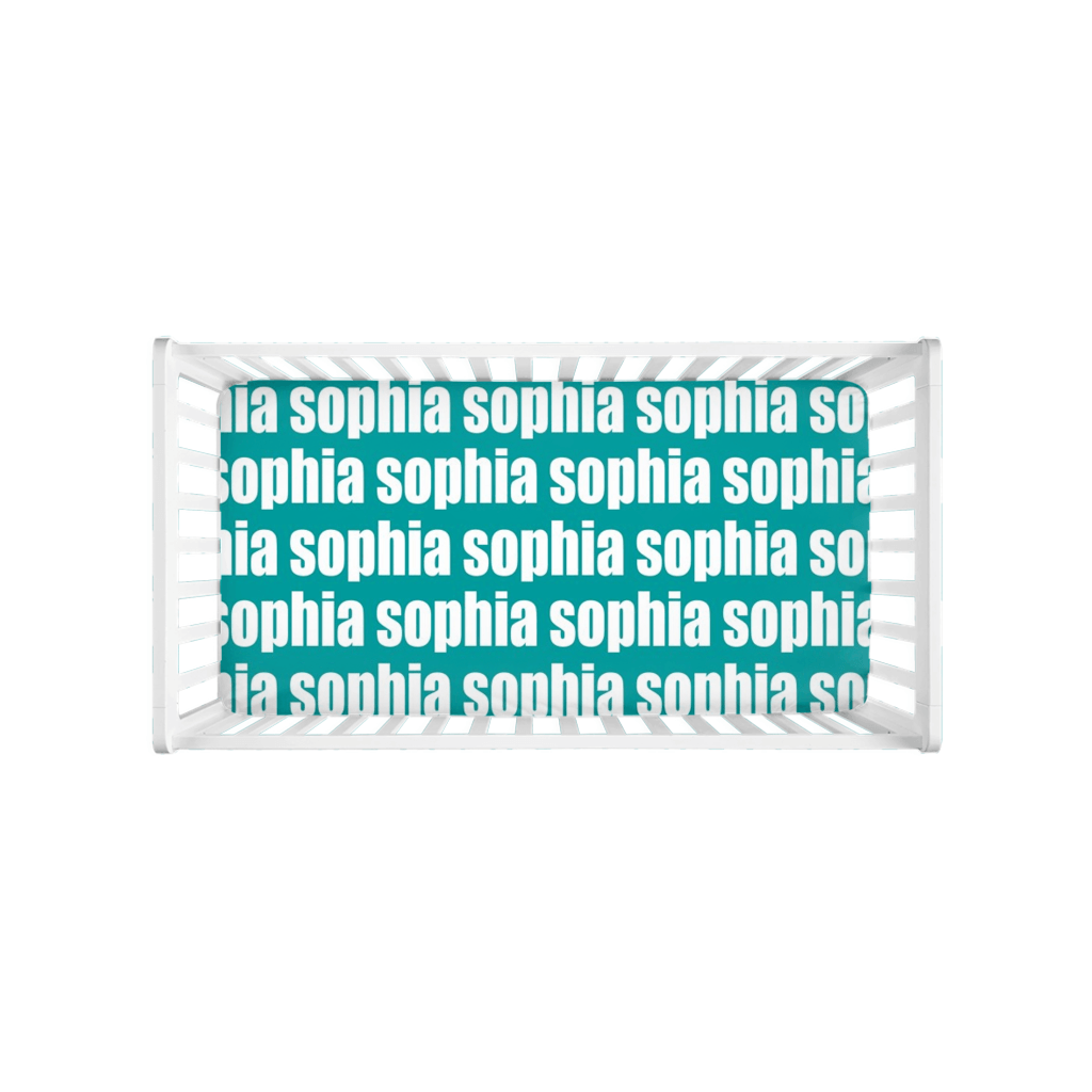 PERSONALIZED MODERN REPEAT CRIB SHEET - BOLD