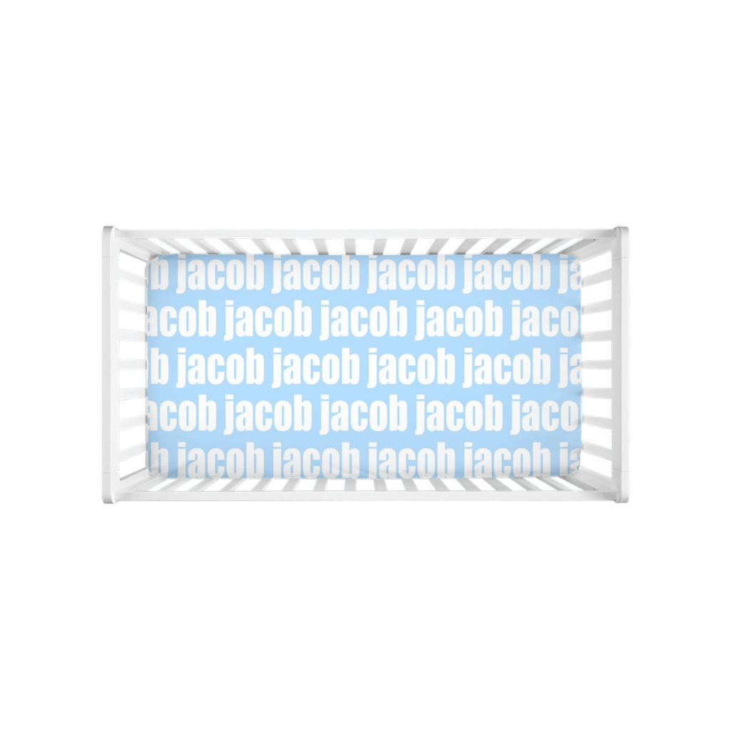 PERSONALIZED MODERN REPEAT CRIB SHEET - BOLD