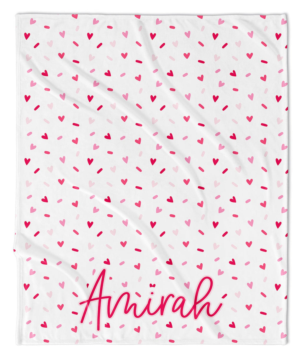 SPRINKLE HEARTS- PERSONALIZED BLANKET
