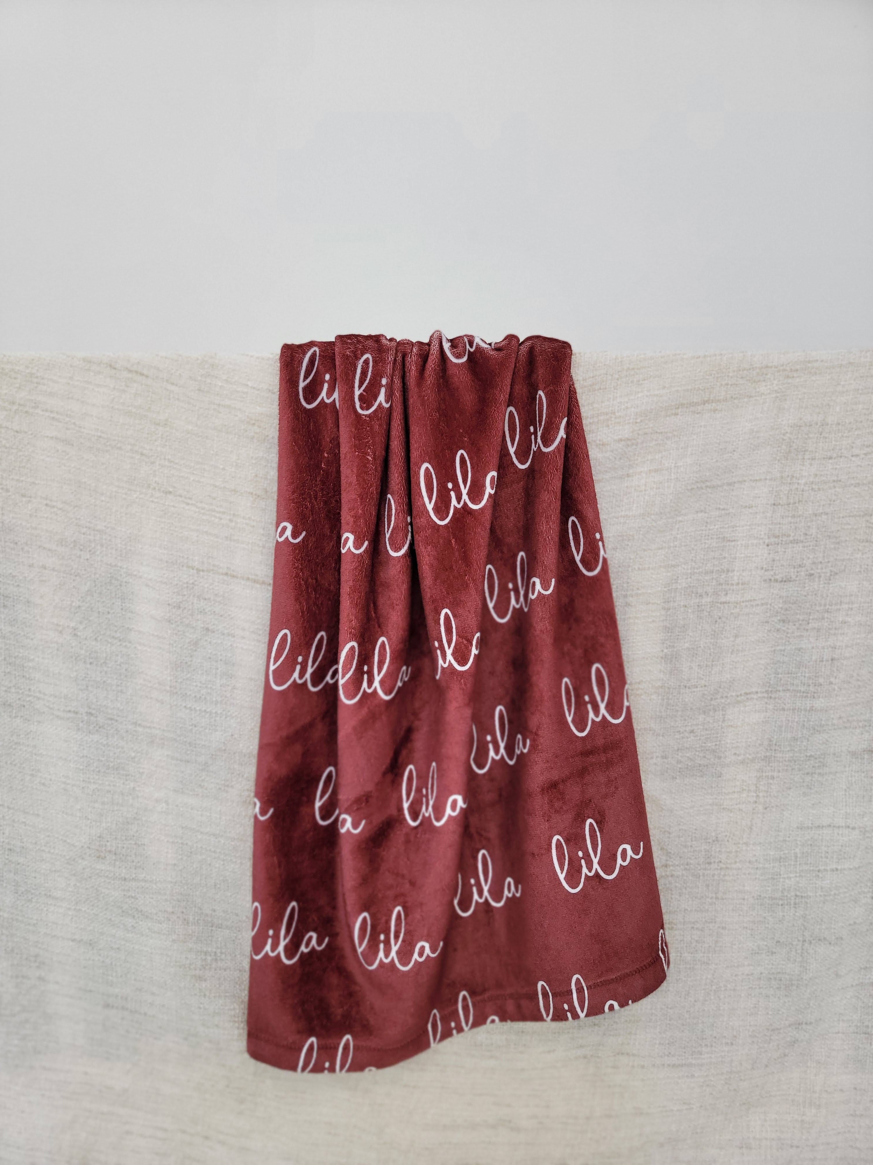 PERSONALIZED NAME BLANKET - SCRIPT (BOHO COLOR OPTIONS)