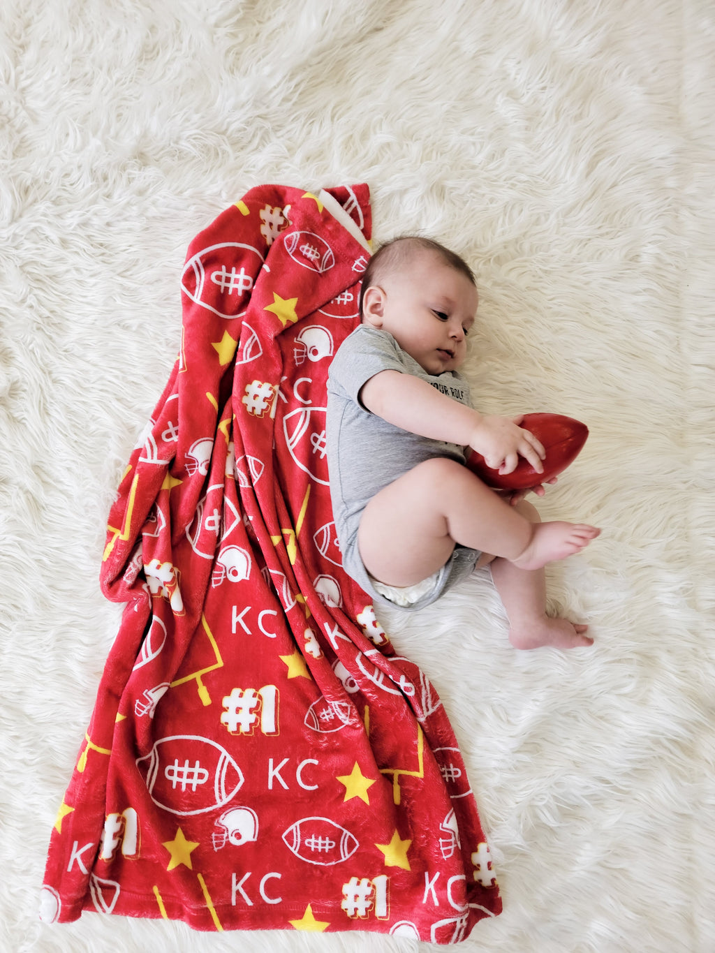Kansas City Touchdown Football Blanket