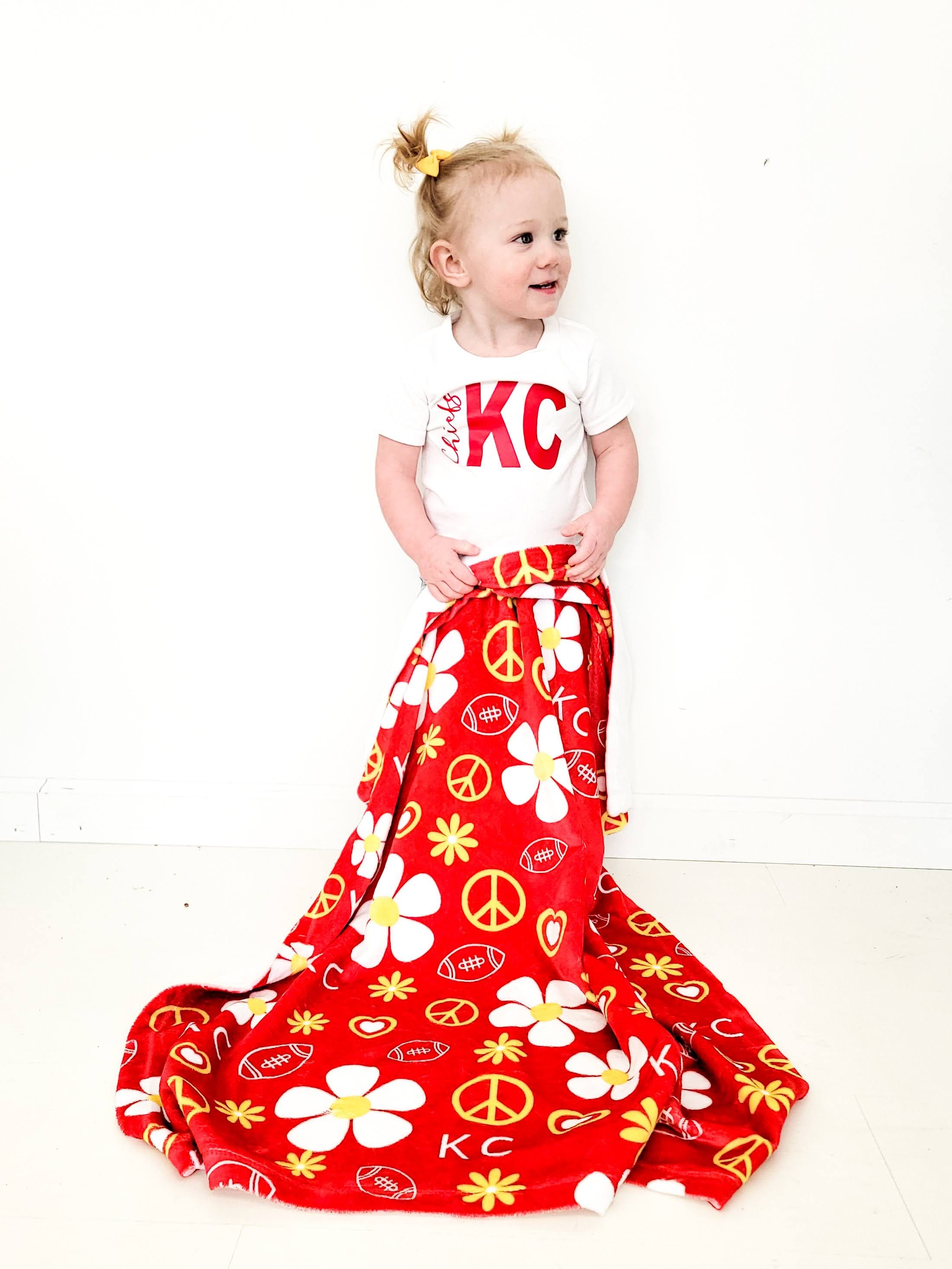 Kansas City Flower Power Football Blanket