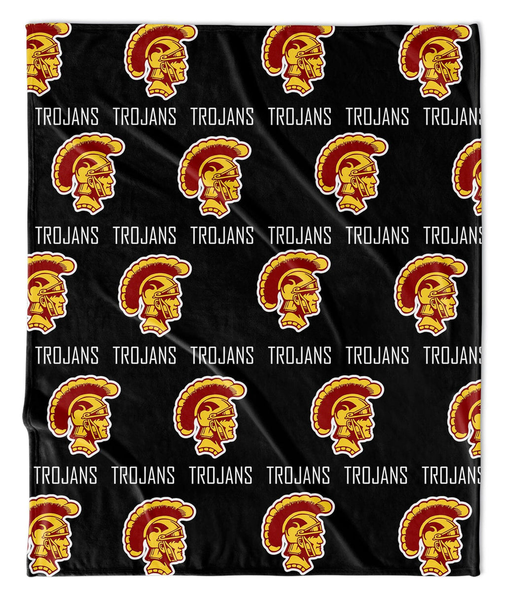 Repeating Mascot/Logo Blanket with Custom Text Lines