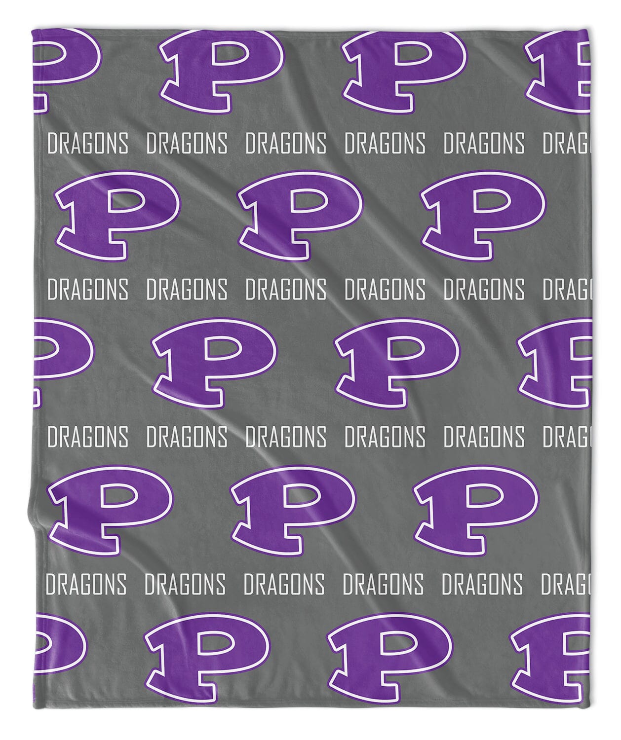 Repeating Mascot/Logo Blanket with Custom Text Lines