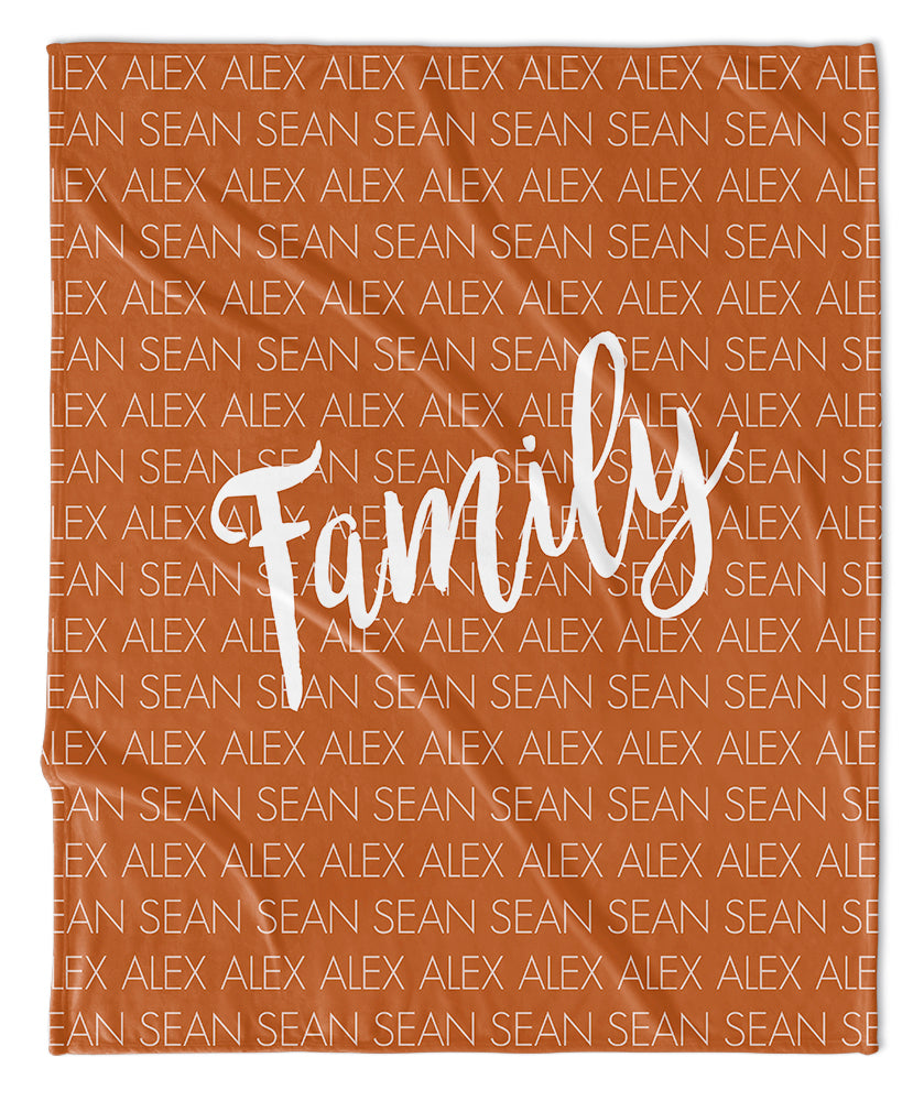 MOM + KIDS PERSONALIZED THROW BLANKET
