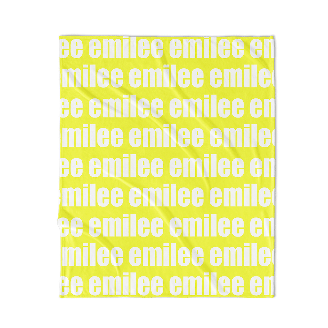 PERSONALIZED NAME BLANKET - BOLD FONT - TROPICAL PINEAPPLE