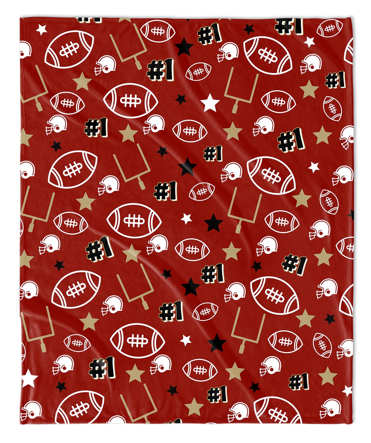 MAROON & GOLD TOUCHDOWN FOOTBALL BLANKET