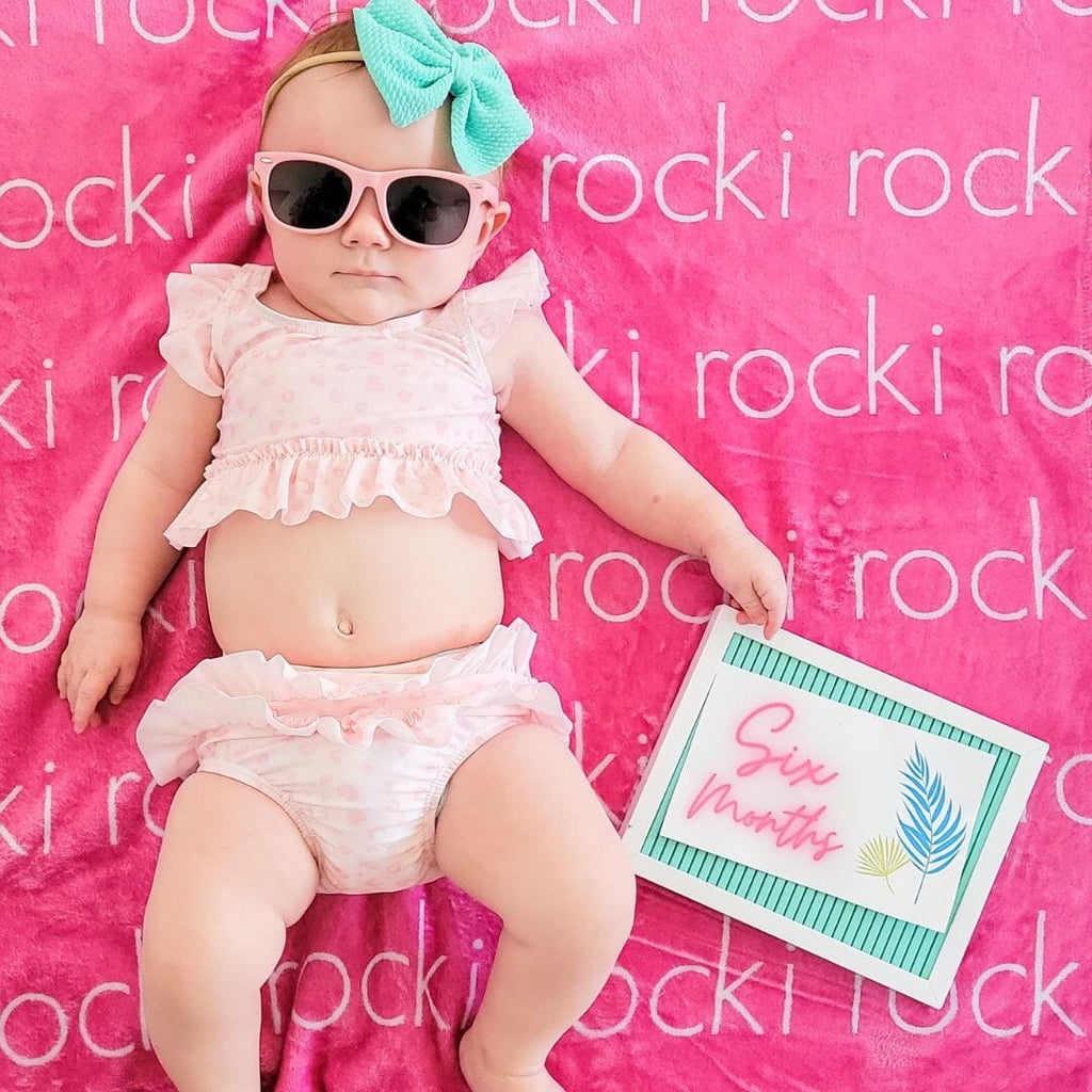 PERSONALIZED NAME BLANKET - LIGHT FONT - PINK