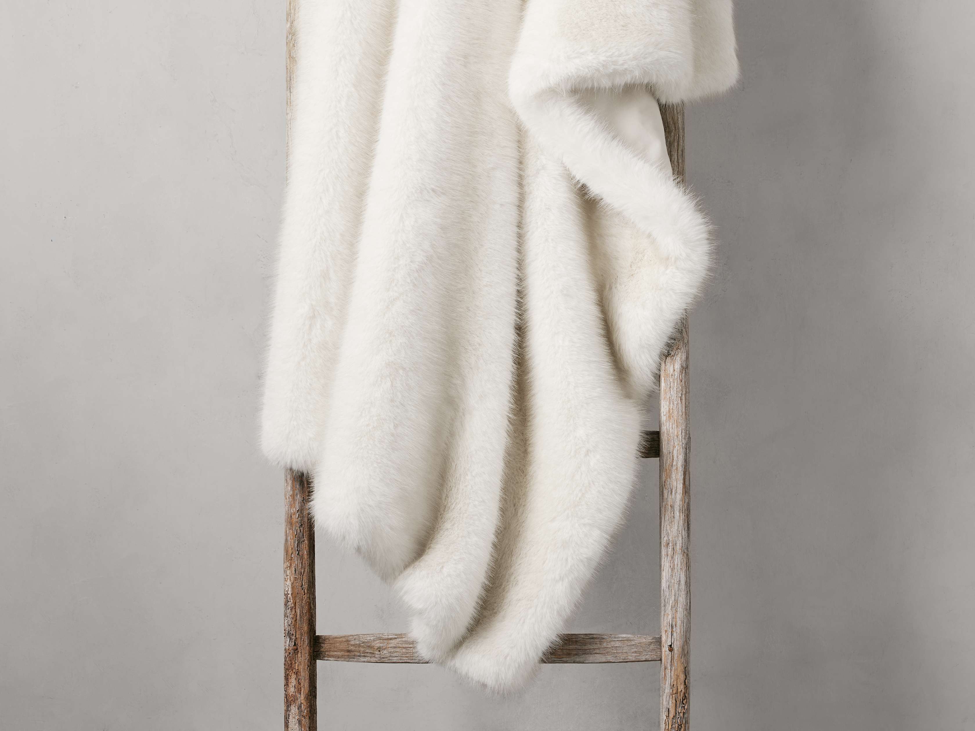 Fairbanks Oversized Faux Fur Throw in Ivory