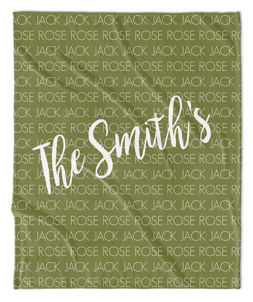 MOM + KIDS PERSONALIZED THROW BLANKET