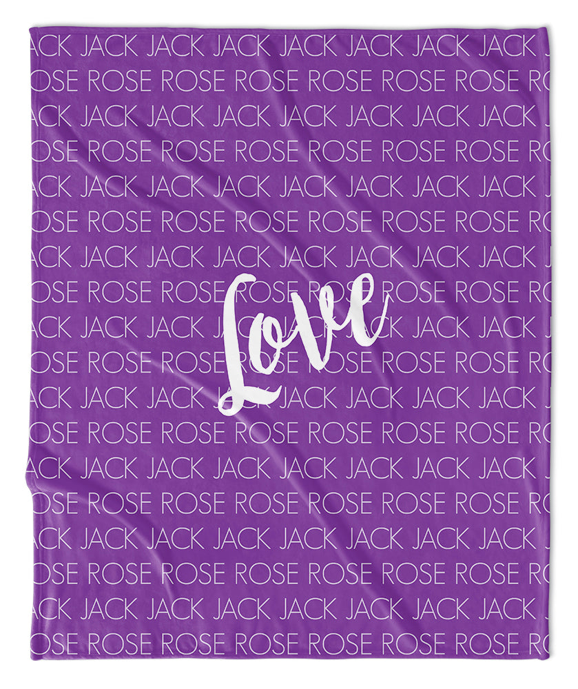 MOM + KIDS PERSONALIZED THROW BLANKET