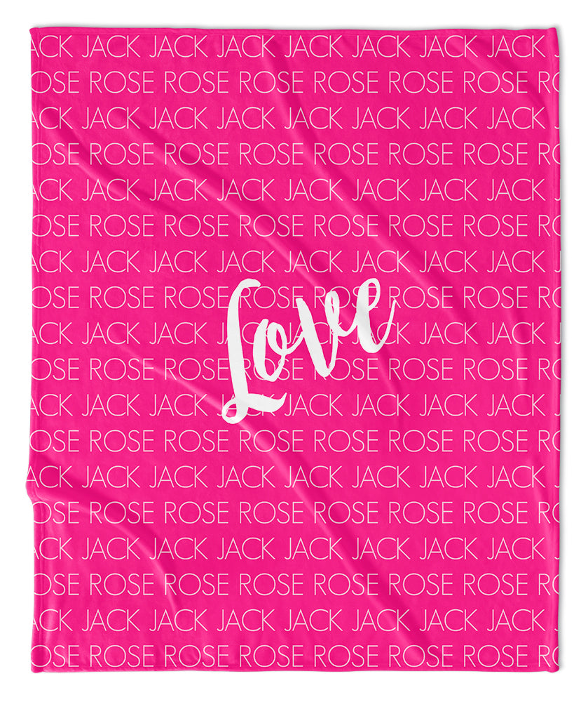 FAMILY NAMES PERSONALIZED THROW BLANKET