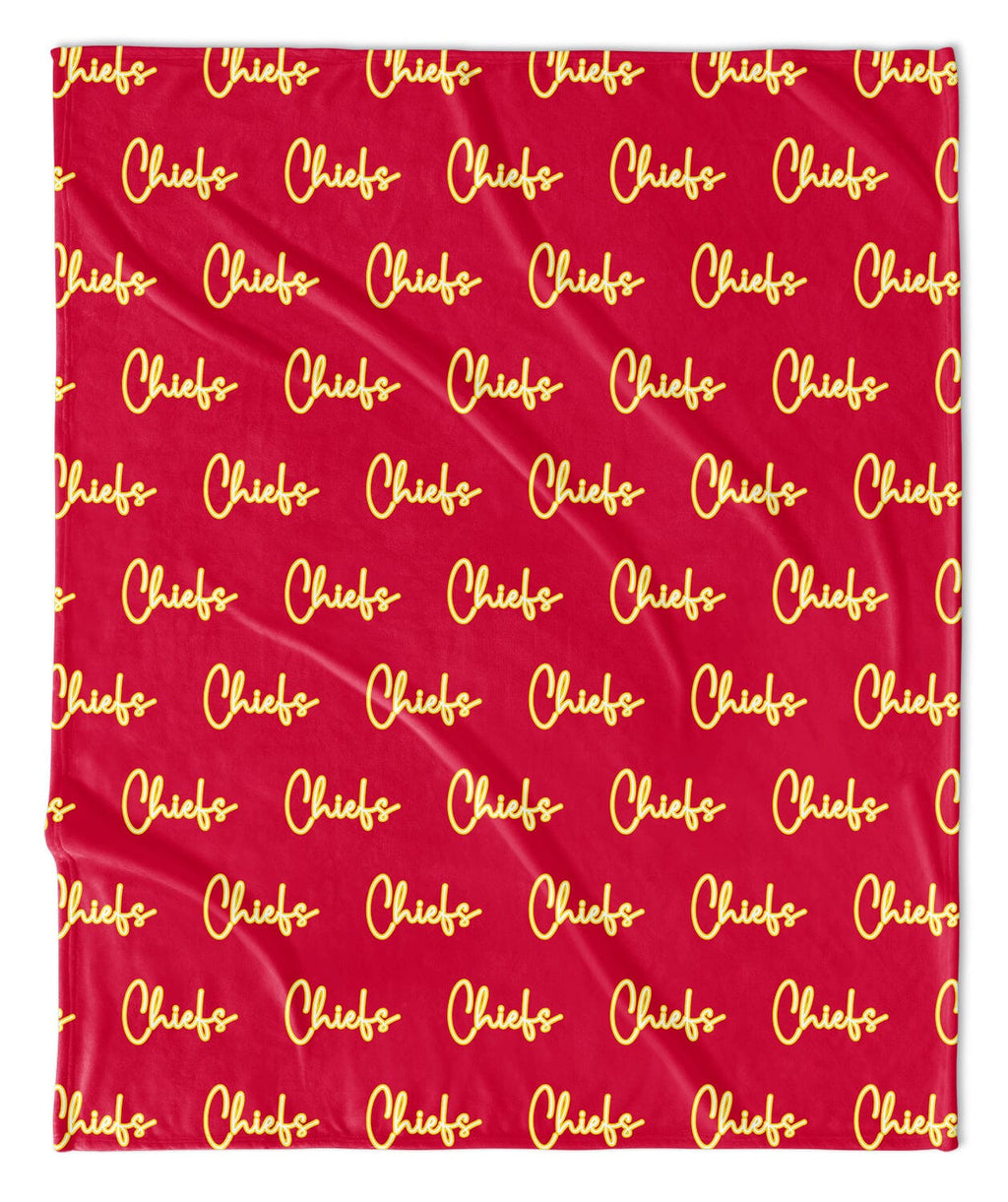 Cursive Repeat Mascot Blanket