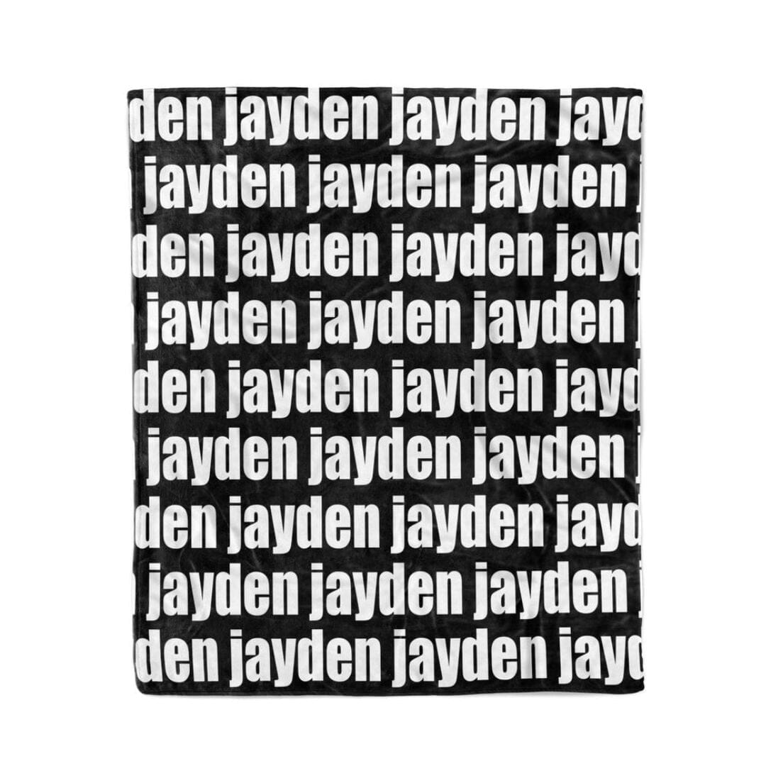PERSONALIZED NAME BLANKET - BOLD FONT - BLACK