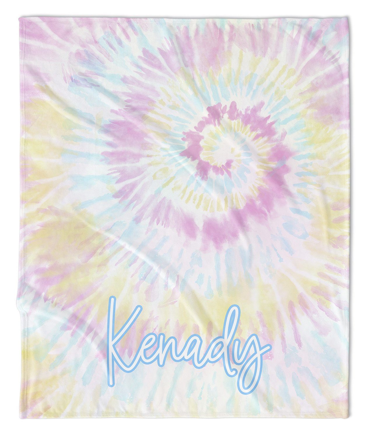 PASTEL TIE DYE SWIRL MODERN PERSONALIZED NAME BLANKET