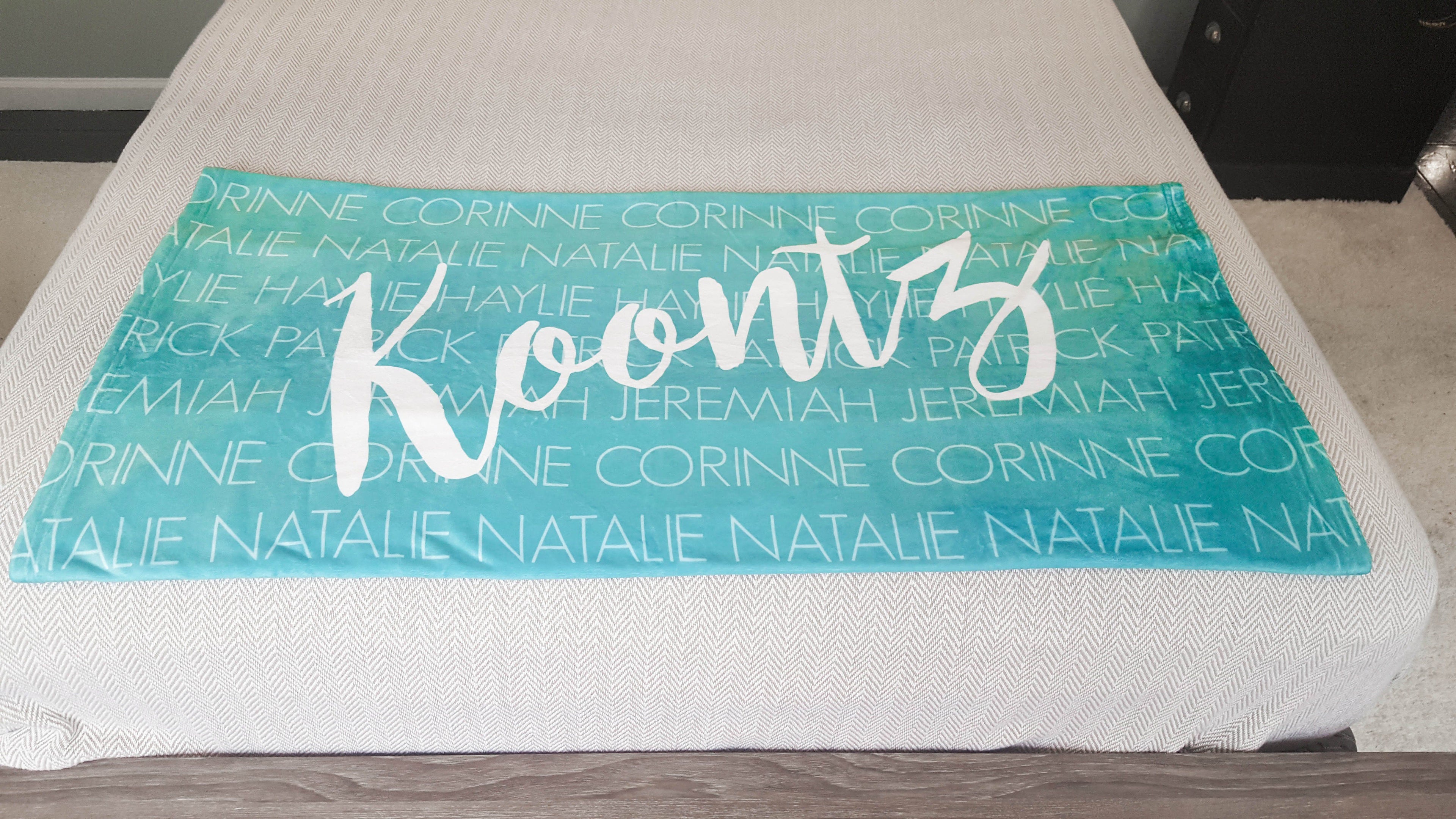 FAMILY NAMES PERSONALIZED THROW BLANKET