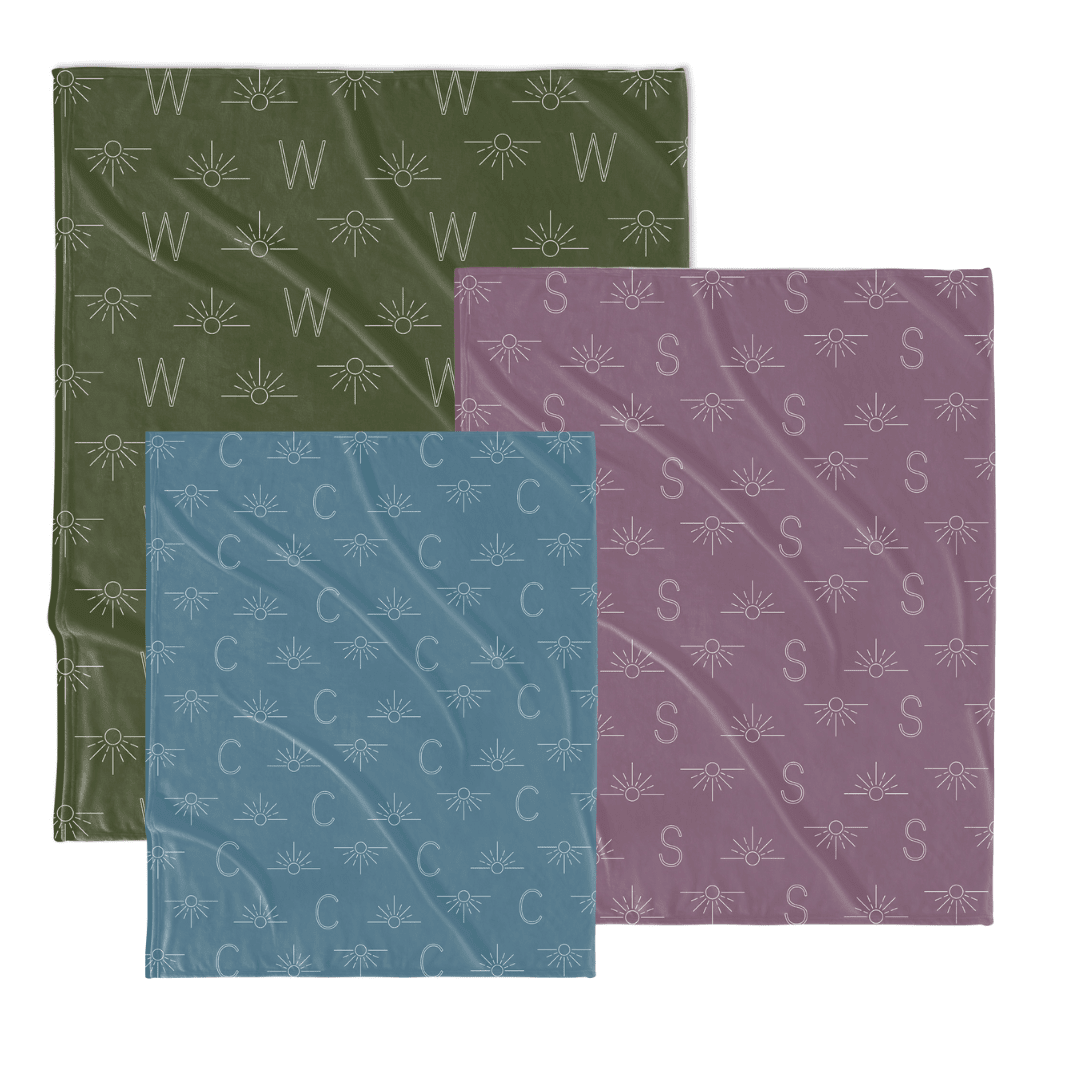 H3 X HB Sunrise Sunset Monogram Blanket
