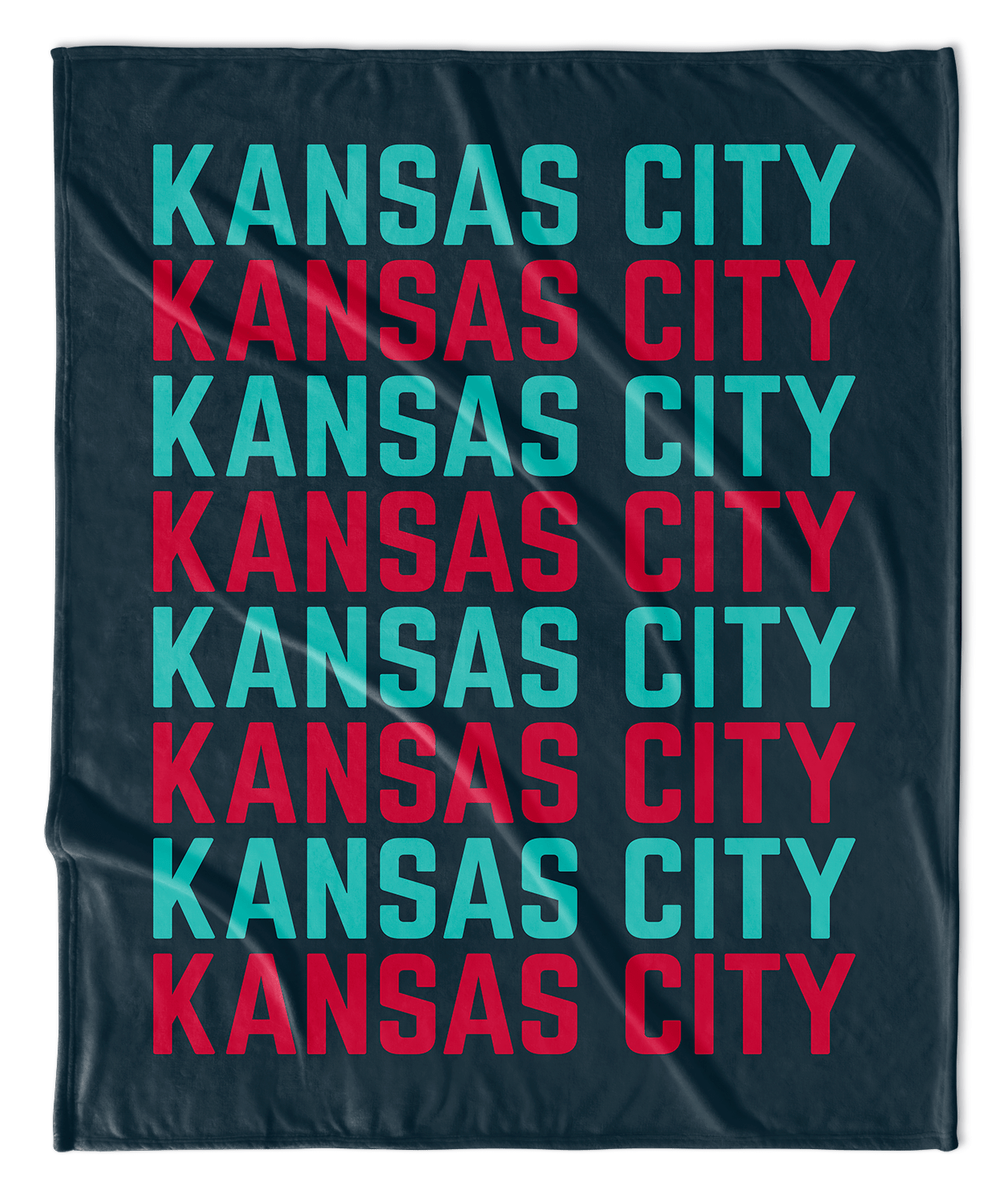 Teal & Red Kansas City Vertical Repeat Blanket