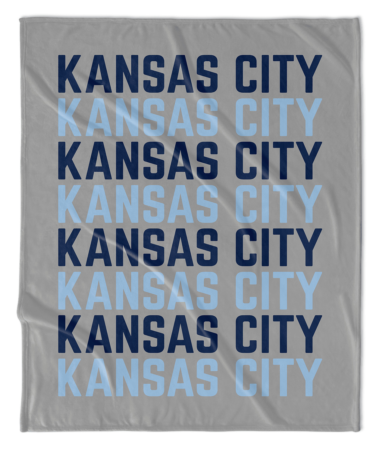 Blue & White Kansas City Vertical Repeat Blanket