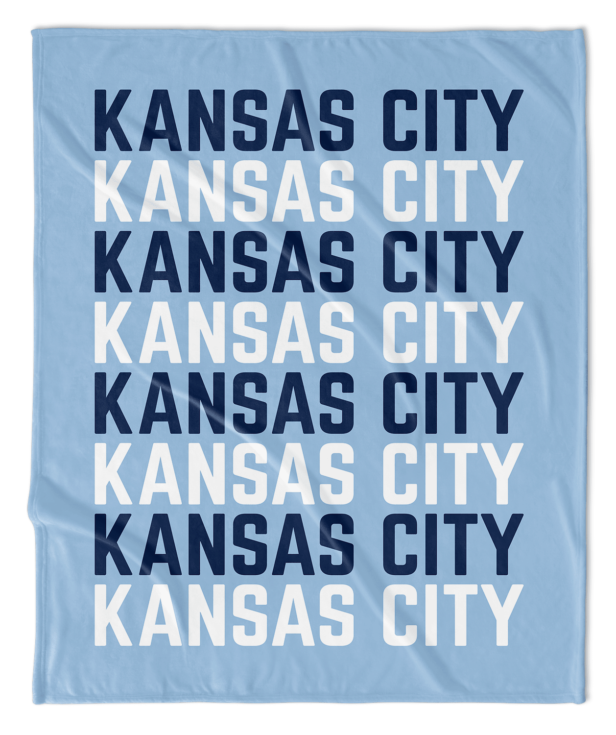 Blue & White Kansas City Vertical Repeat Blanket