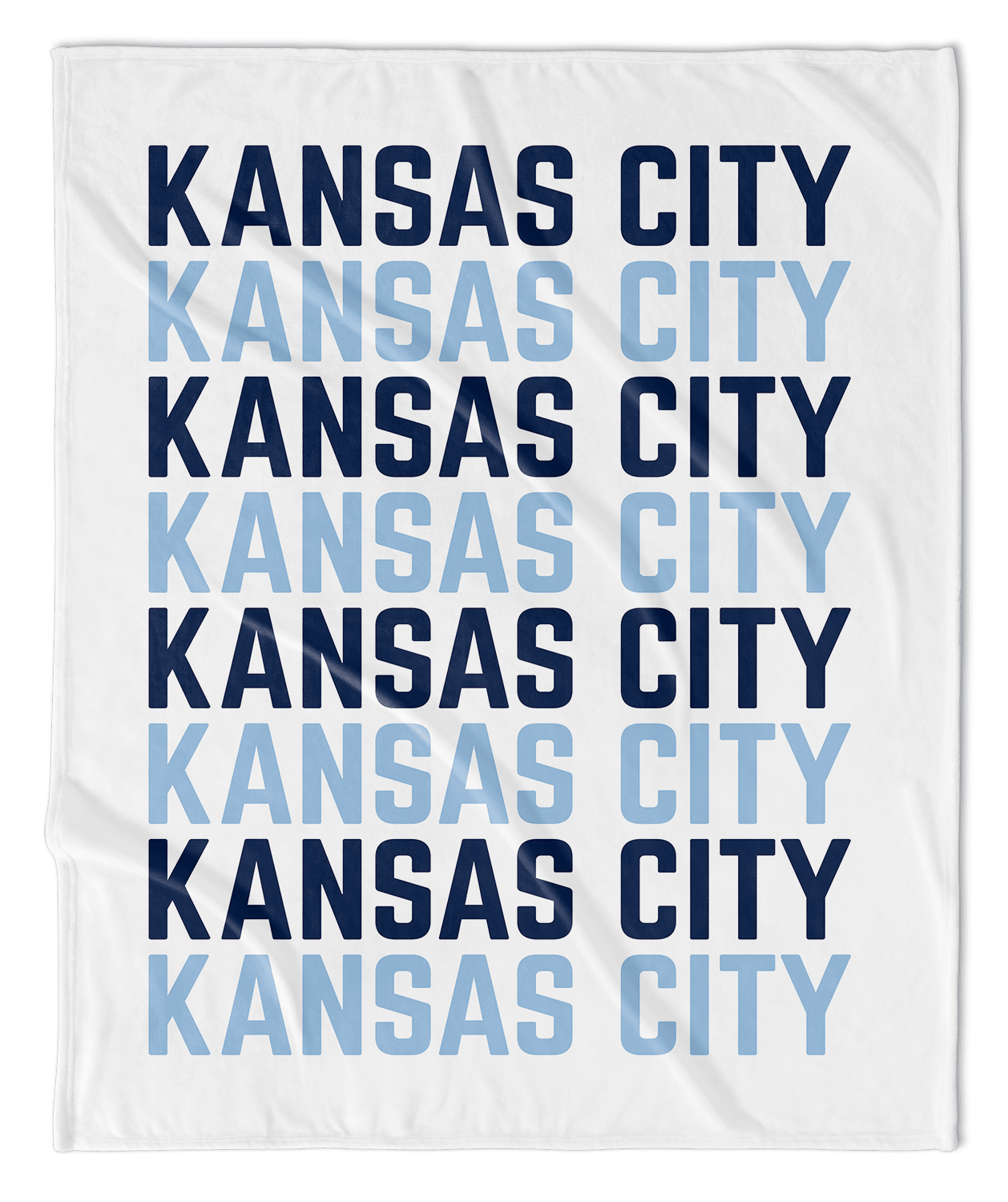 Blue & White Kansas City Vertical Repeat Blanket
