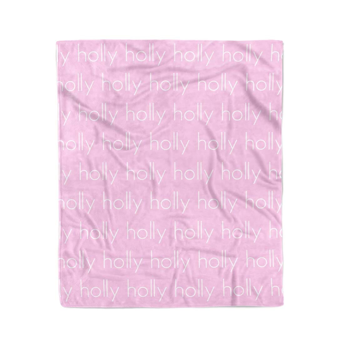 PERSONALIZED NAME BLANKET - LIGHT FONT - LIGHT PINK