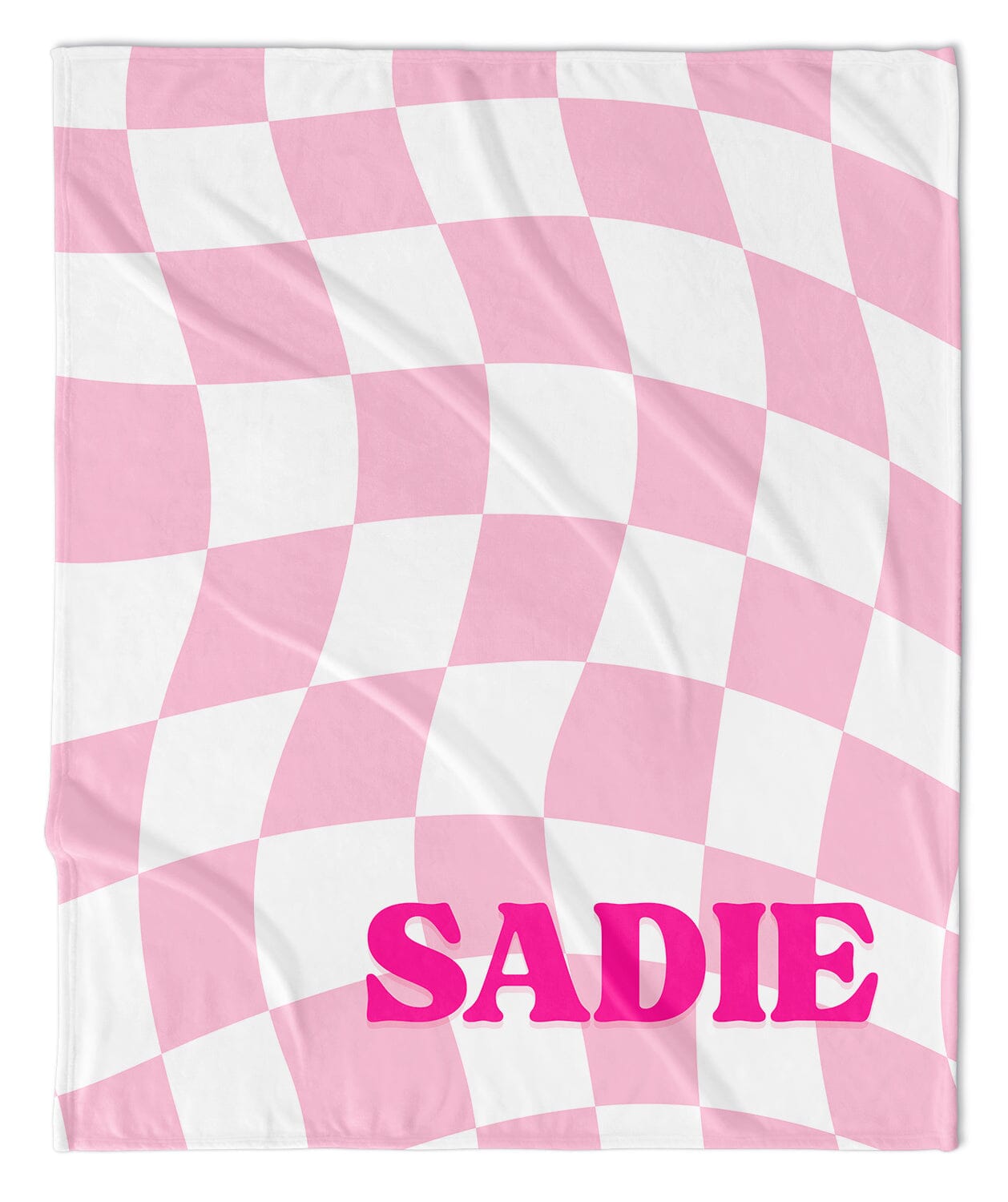 WAVY CHECKERBOARD MODERN PERSONALIZED BLANKET
