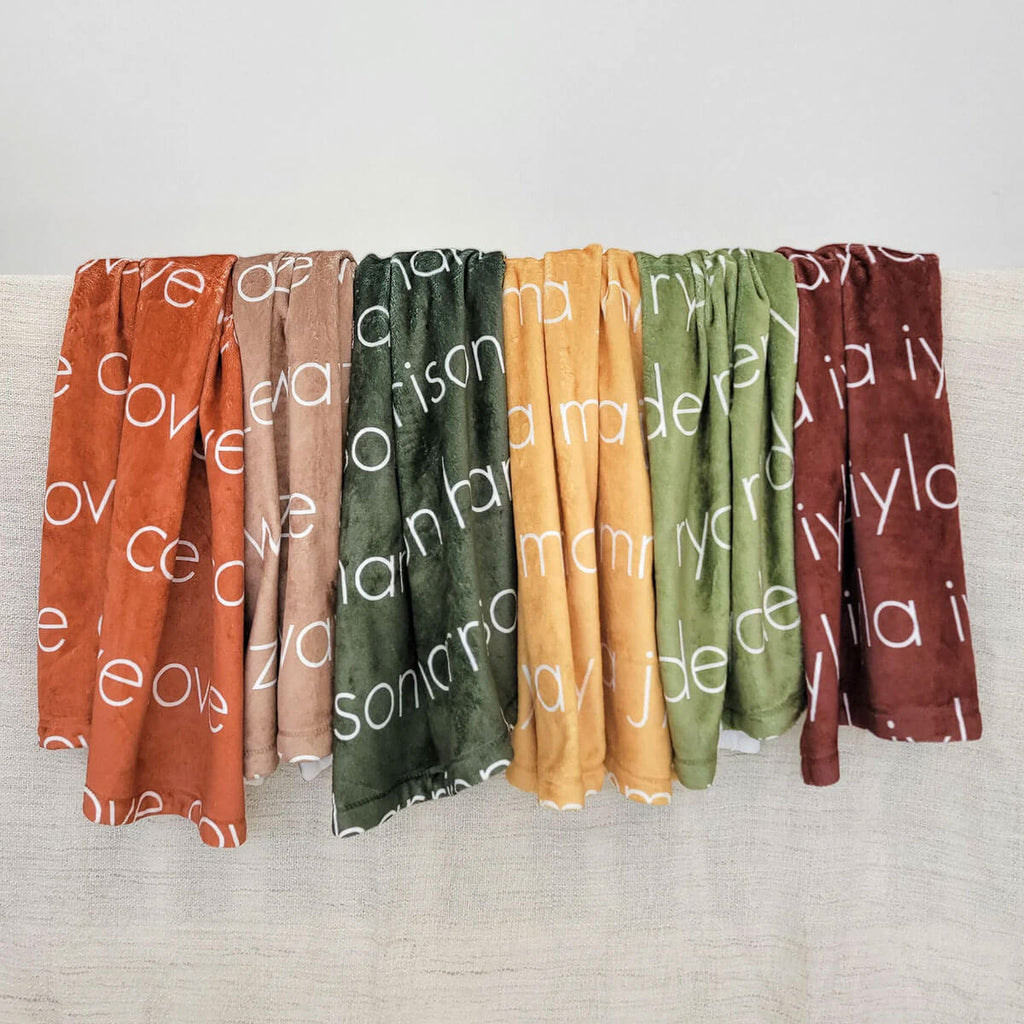 PERSONALIZED NAME BLANKET - LIGHT (BOHO COLOR OPTIONS)