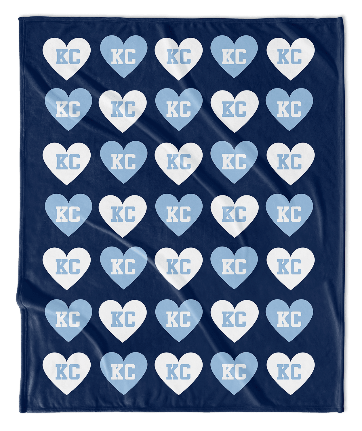 Blue & White KC Hearts Blanket